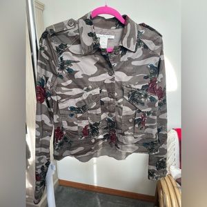 EUC American Rag Camouflage Floral Jacket, Size Medium